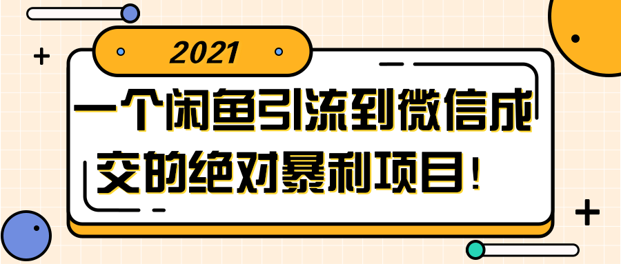 闲鱼引流到微信成交的绝对暴利项目！【视频教程】-ASP300源码