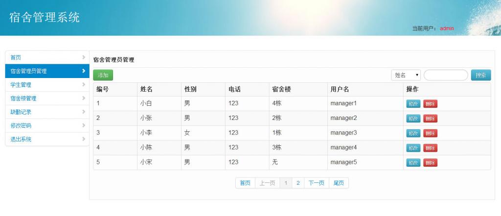 java+mysql校园学校宿舍管理系统源码插图3