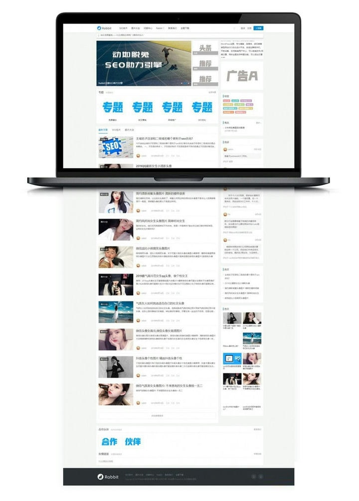 WordPress博客SEO自媒体资讯主题模板RabbitV2.0-ASP300源码