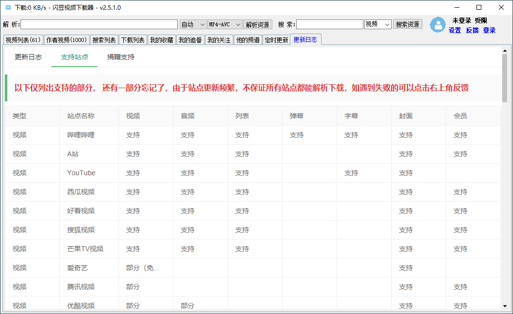 闪豆多平台视频下载器v2.7.1-ASP300源码